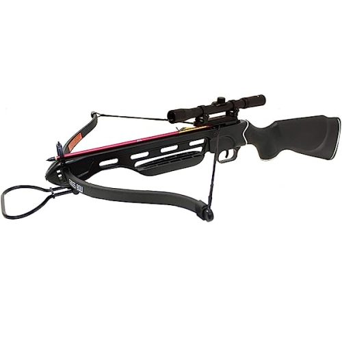 Manticore SAS 150lbs Crossbow with Scope, Extra Arrows and Rope Cocking Device Wood